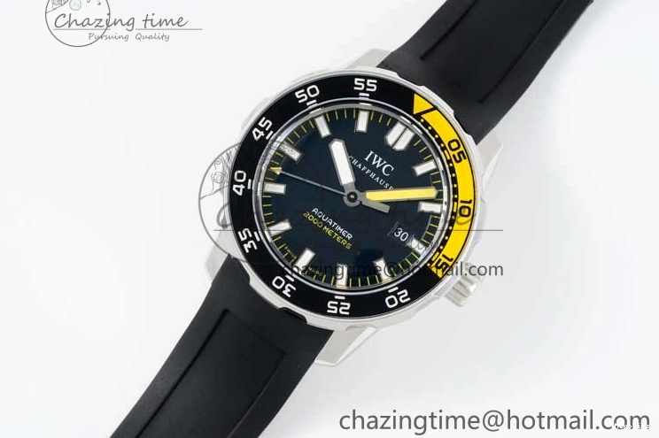 MIROTIME 0815 Bright Aquatimer Automatic SS RSF 1:1 Best Edition Black Yellow Dial on Black Rubber Strap A 7068